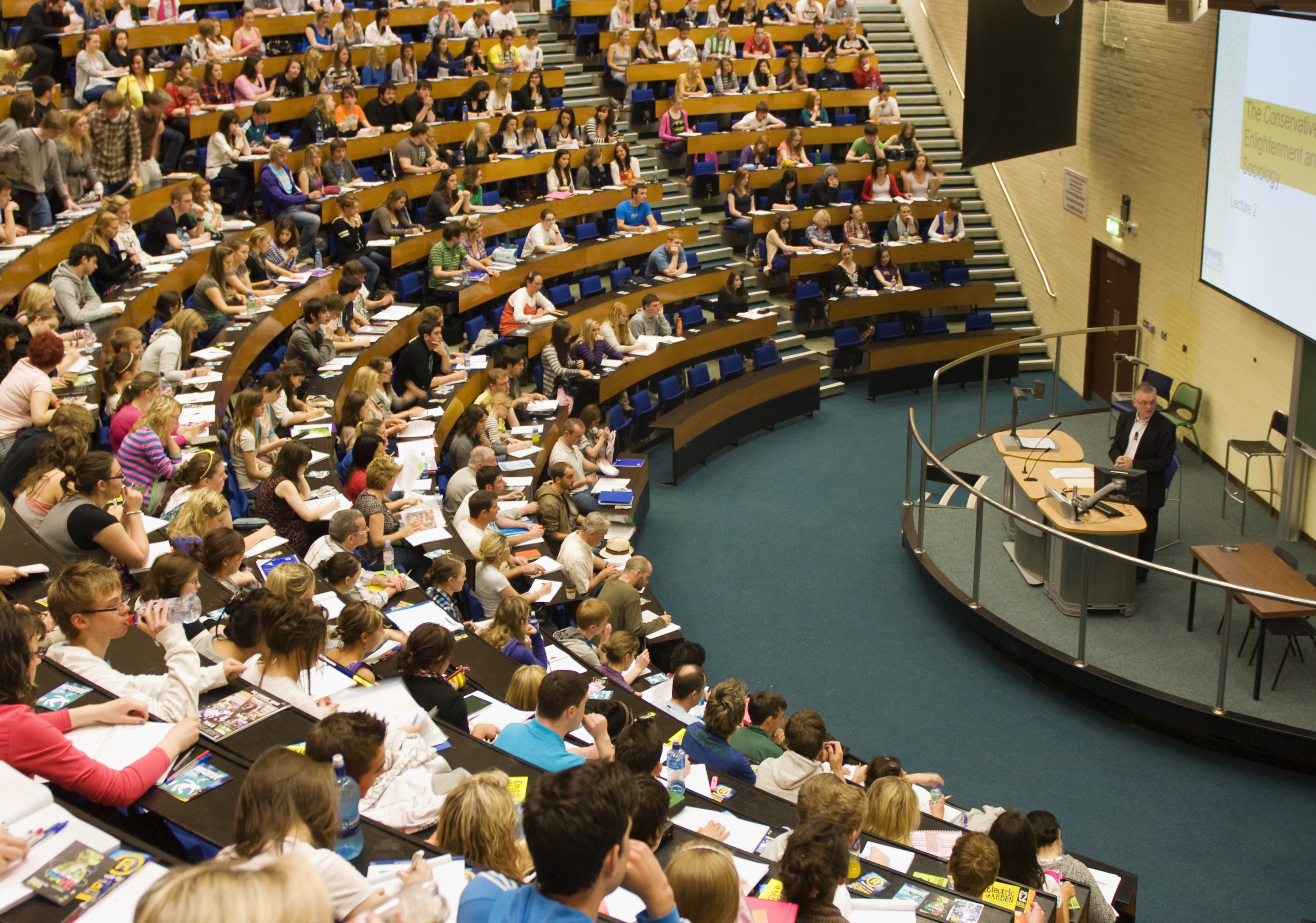 A full lecture hall